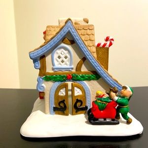 Santa’s Workshop candle holder